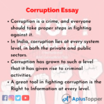 stop corruption essay