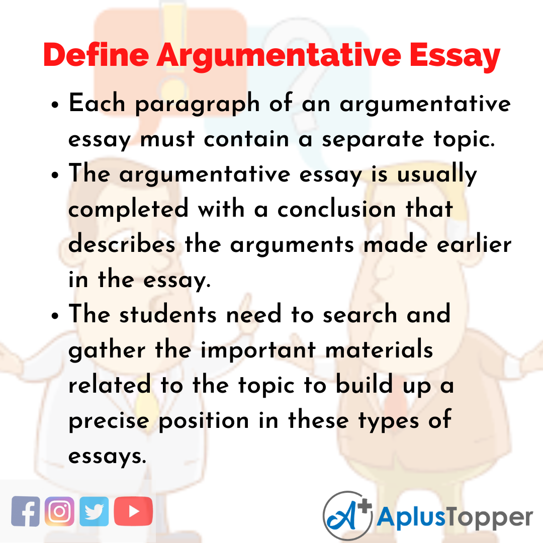 Define Argumentative Essay  Essay on Define Argumentative for