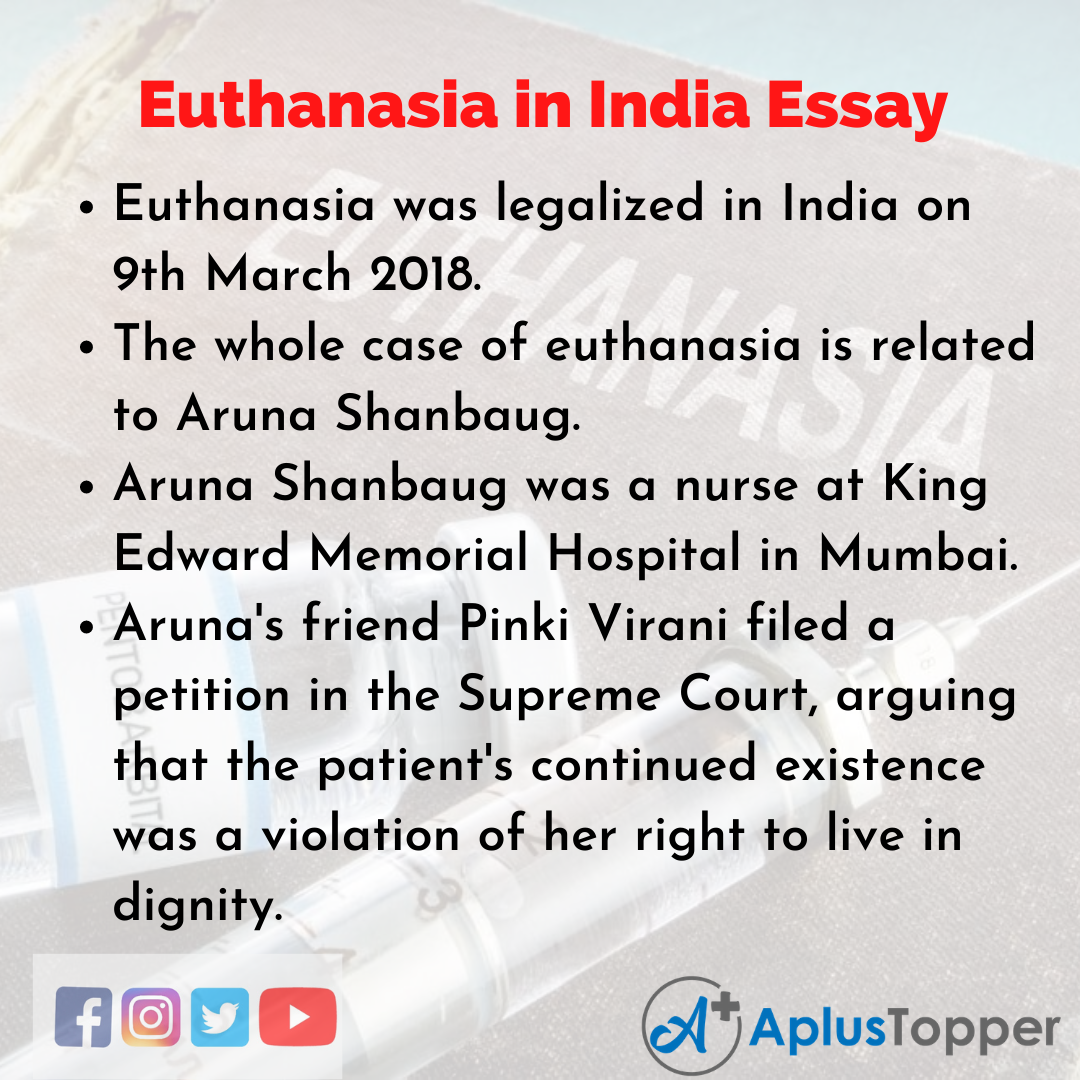 Essay on Euthanasia in India