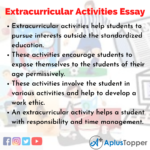define extracurricular activities essay