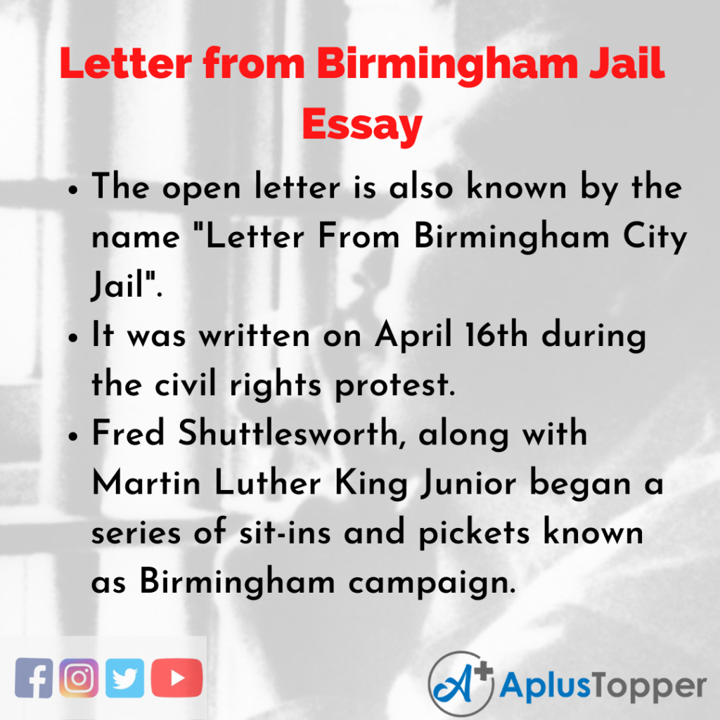 Letter From Birmingham Jail Summary