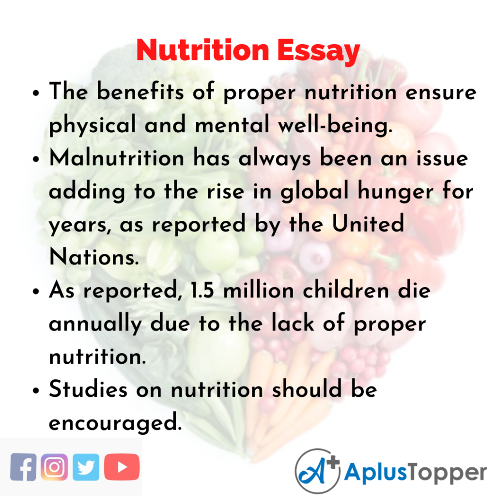 essay about importance of good nutrition