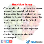 informative speech on nutrition