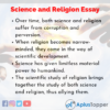 essay on science vs religion