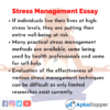 essay question on stress