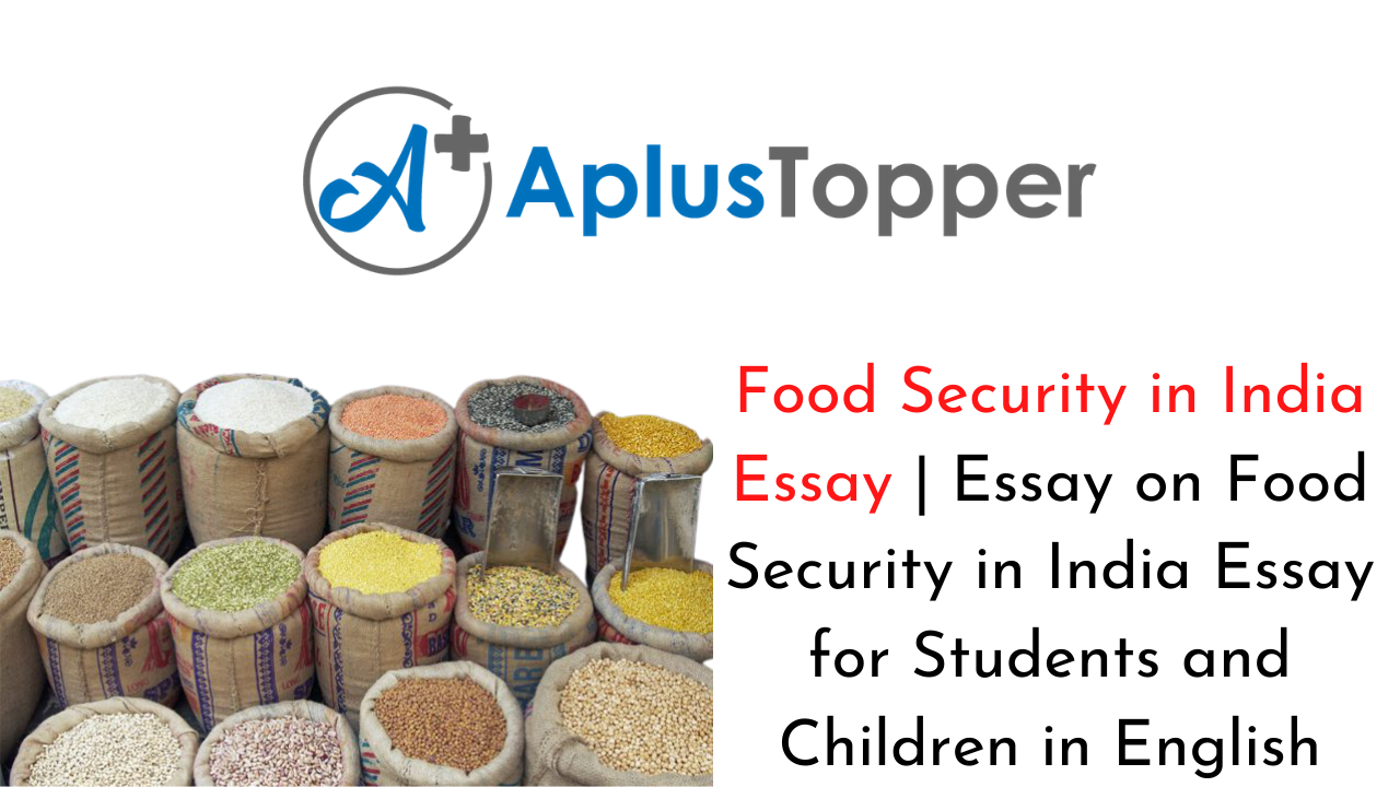 essay on food security in india