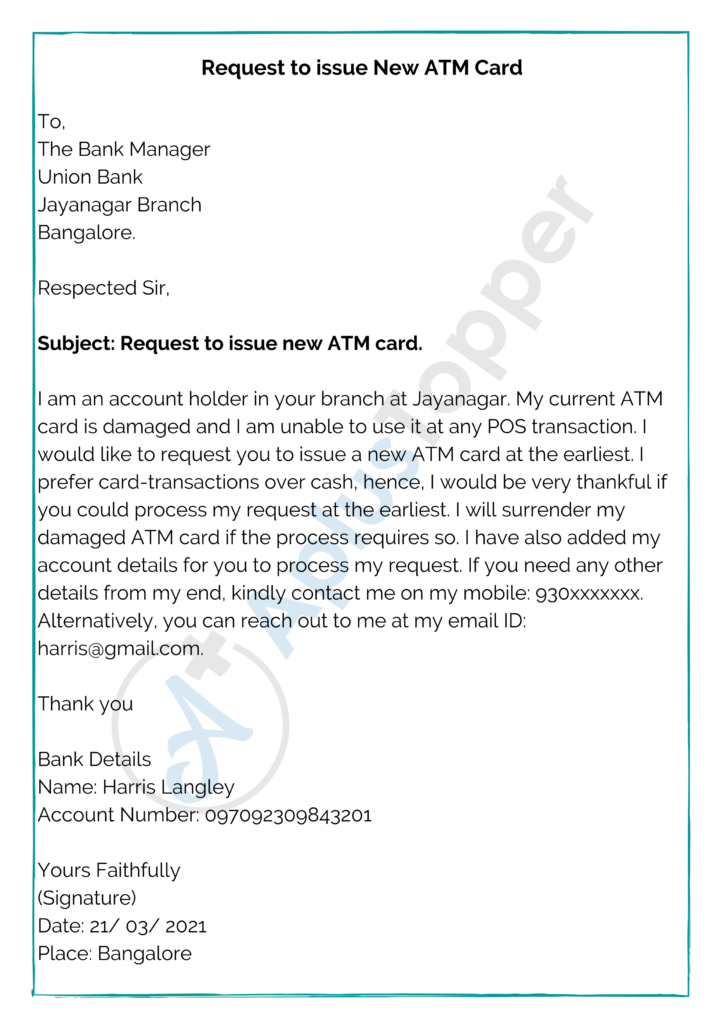 Letter to Bank Manager | Format, Sample, Tips and Guidelines on How to