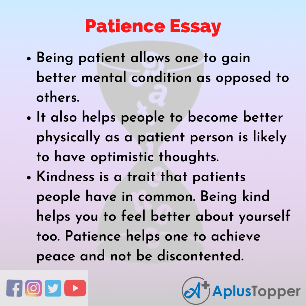 a short speech on patience