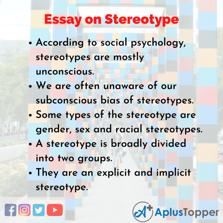 stereotypes essay plan