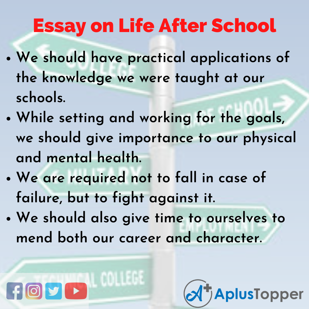 10 Lines on Life After School Essay