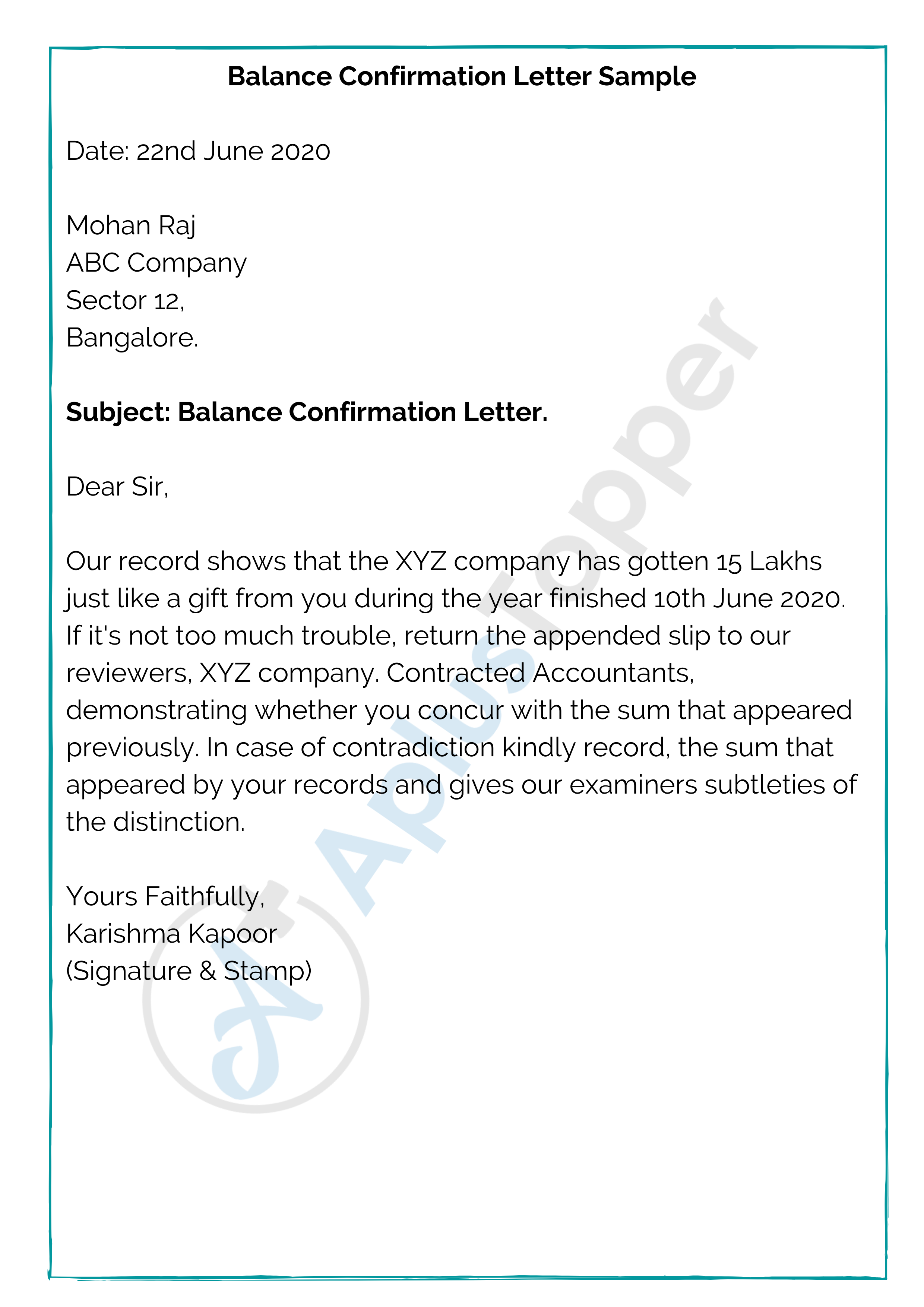 Fun Cash Balance Confirmation Letter Format For Audit Sample Sheet With
