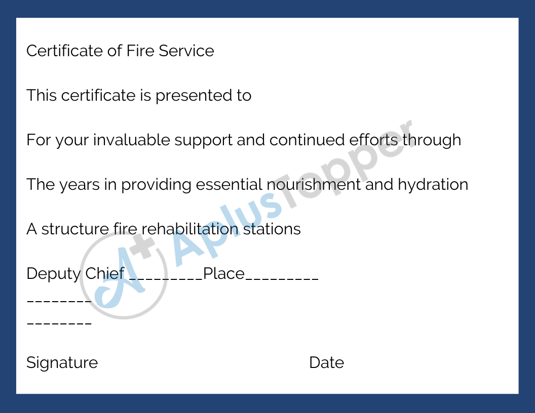 Certificate of Fire Service