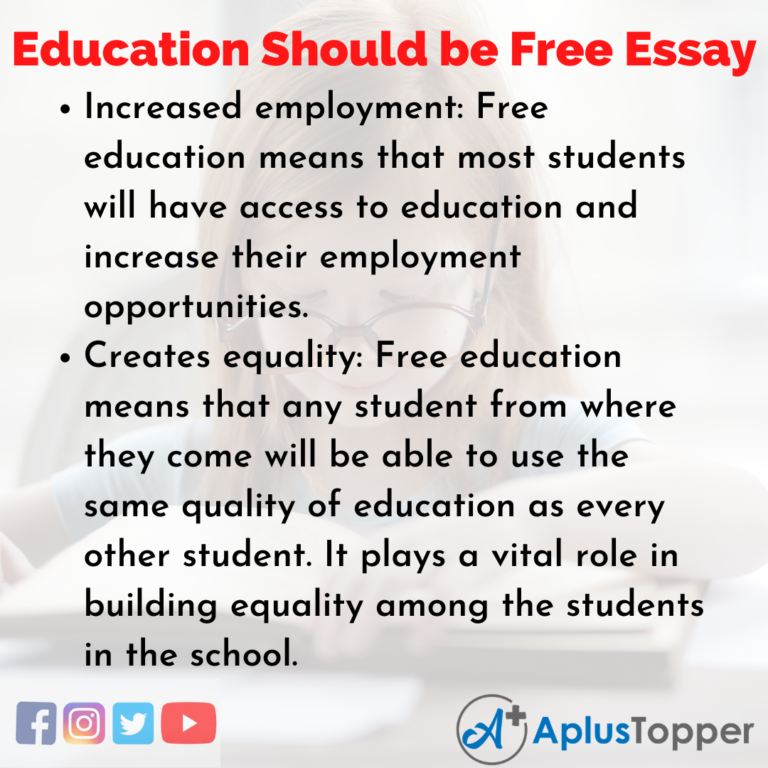 Education Should be Free Essay | Essay on Education Should be Free for