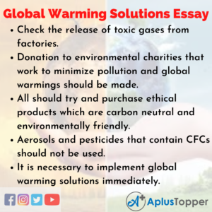 problem and solution global warming essay