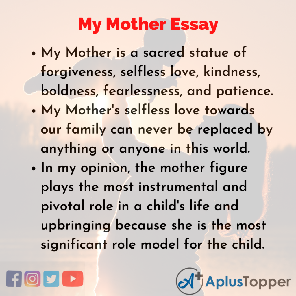essay my mother class 9