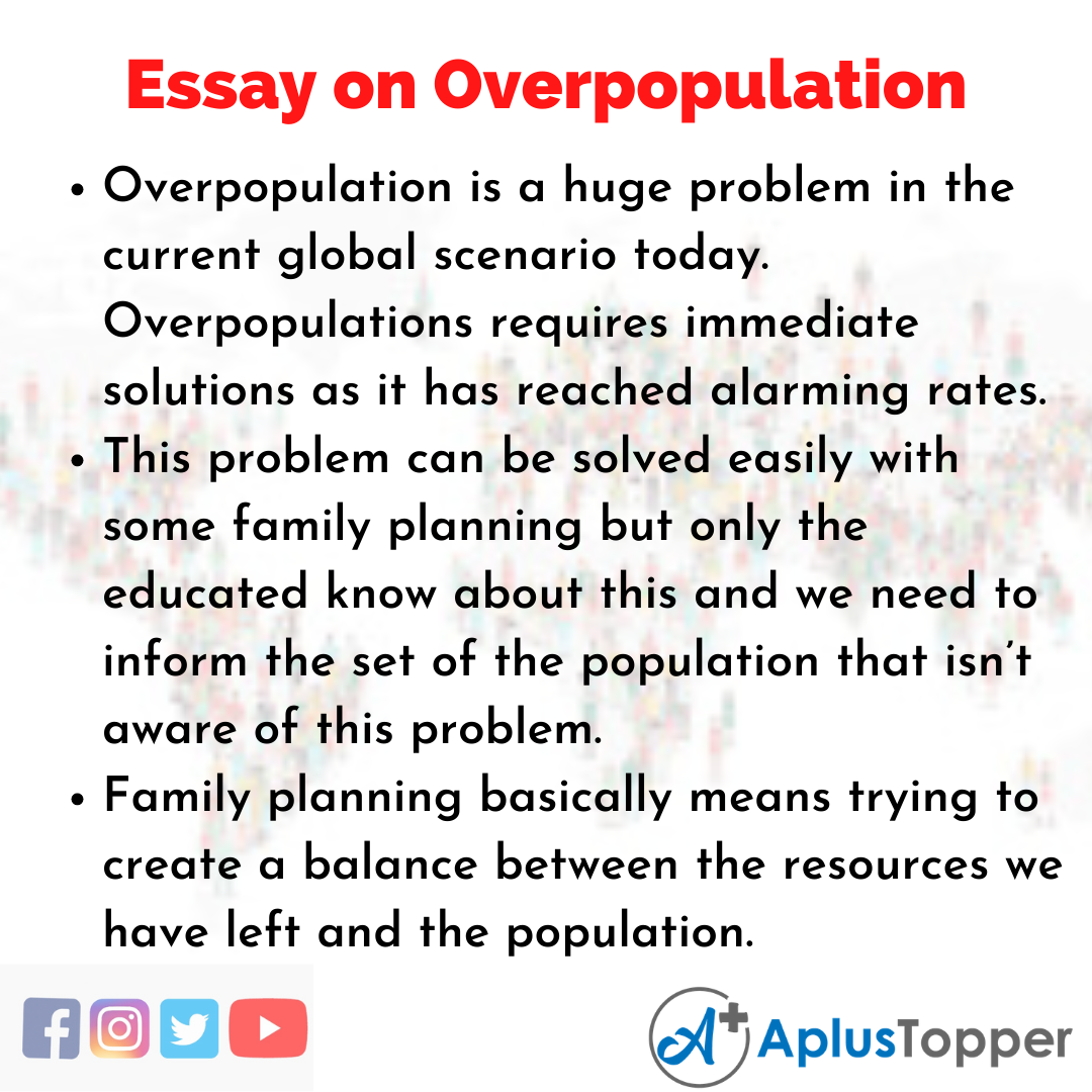 overpopulation essay 250 words
