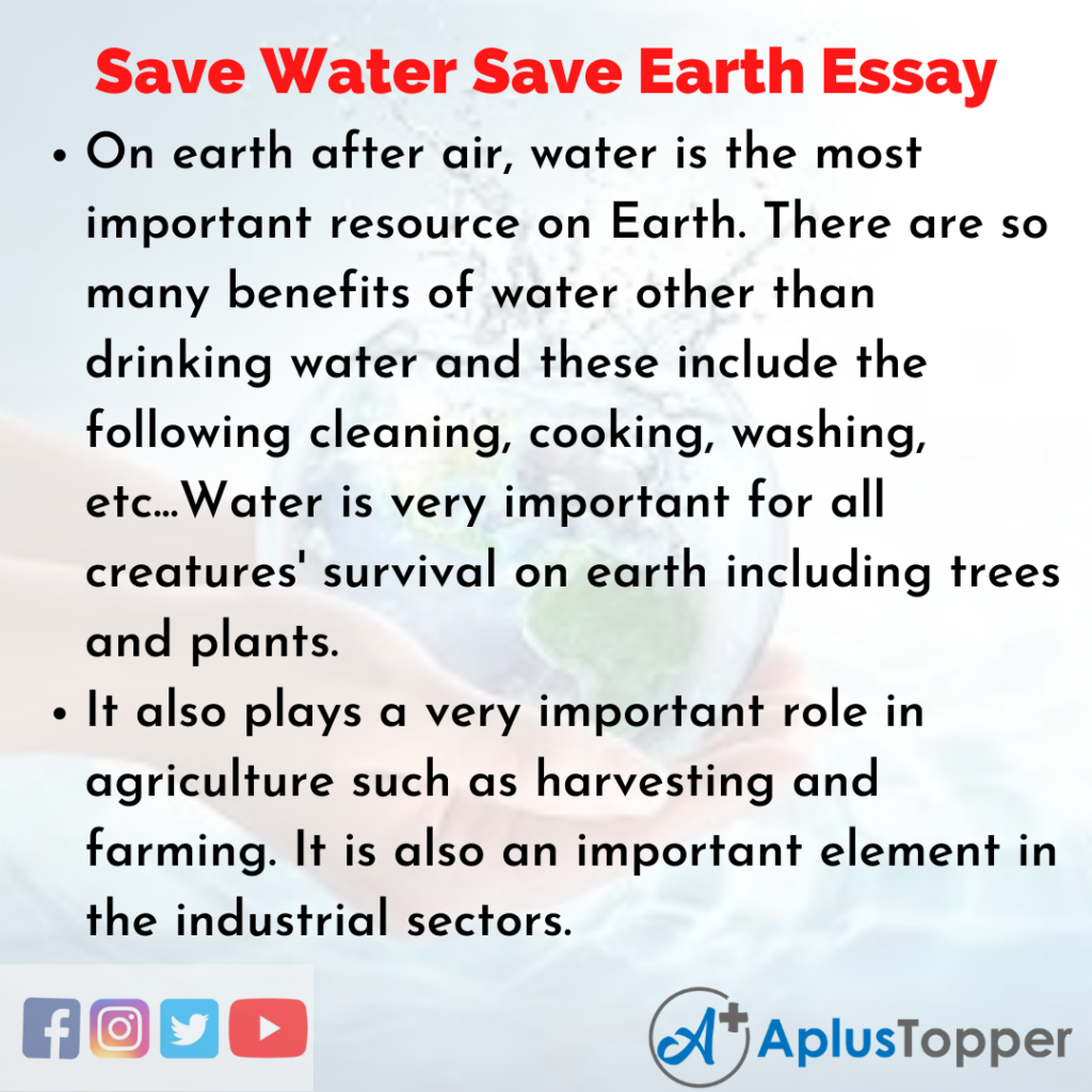 water conservation essay in english 150 words for class 7