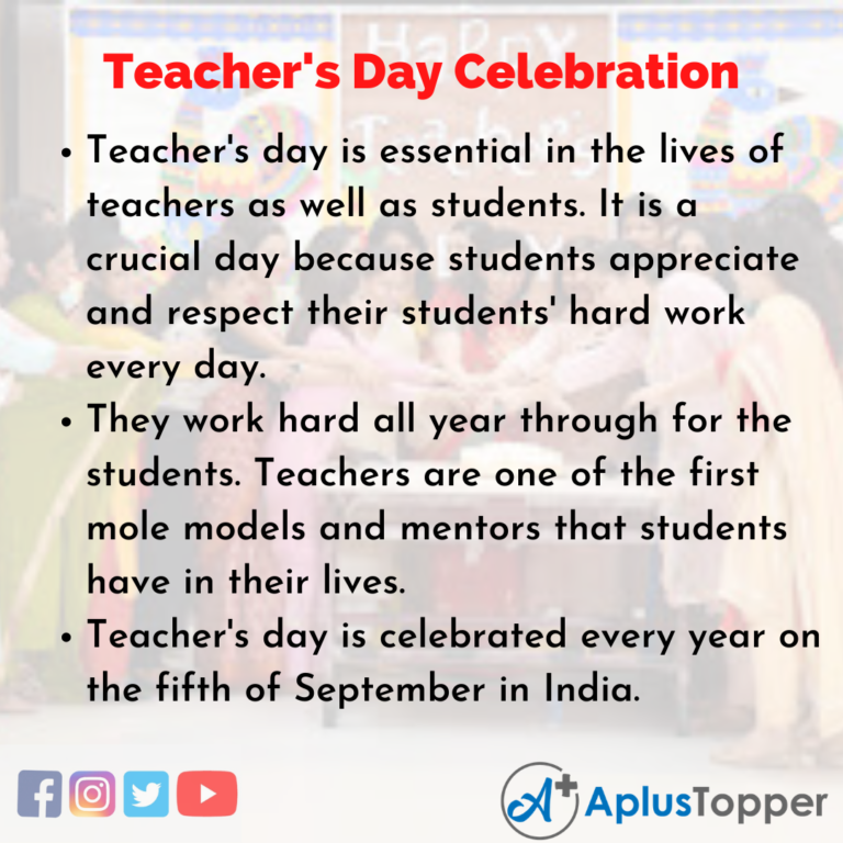 essay about teachers day for class 4
