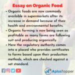 organic food essay outline