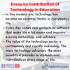 contribution of technology in education essay conclusion