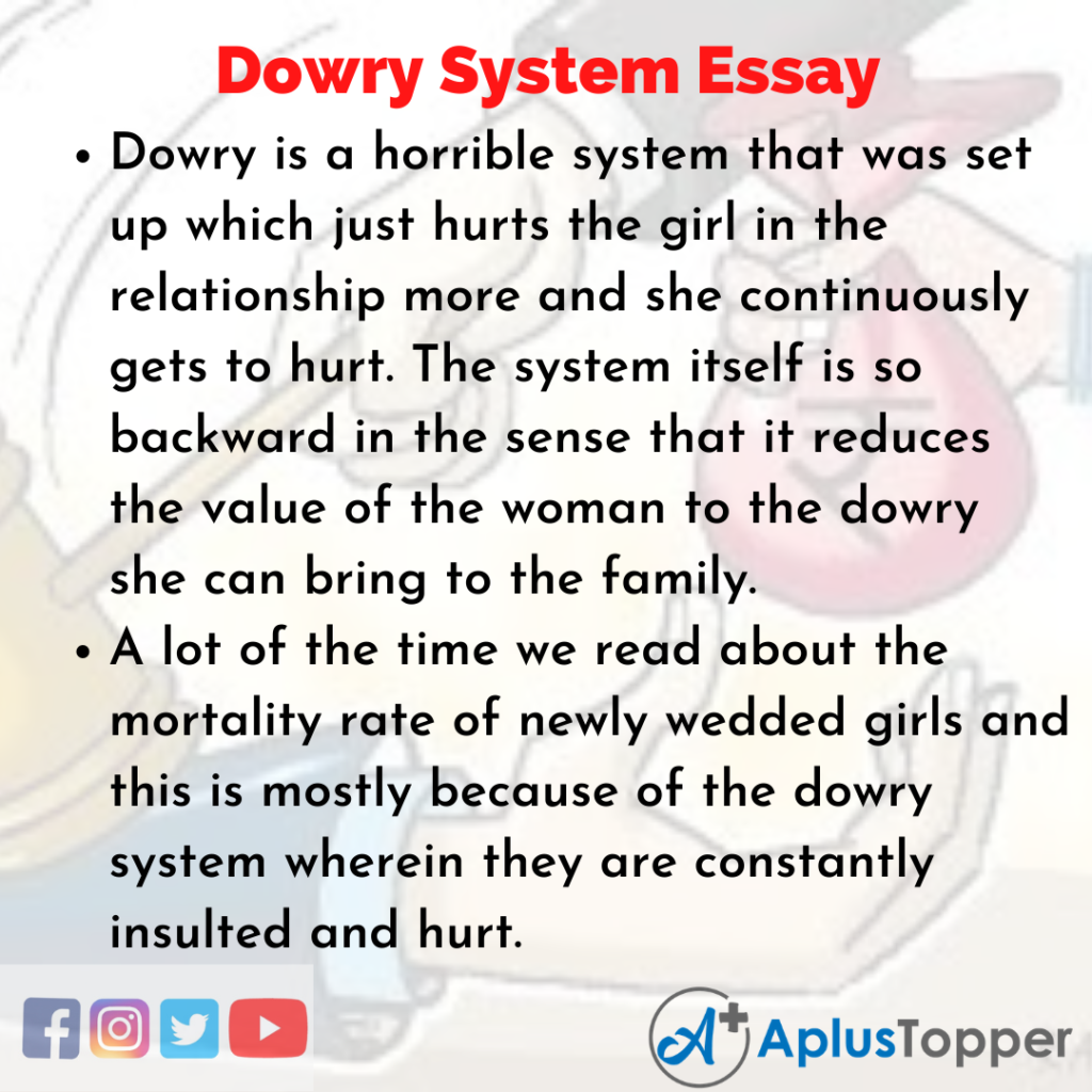essay on dowry system in english for class 10