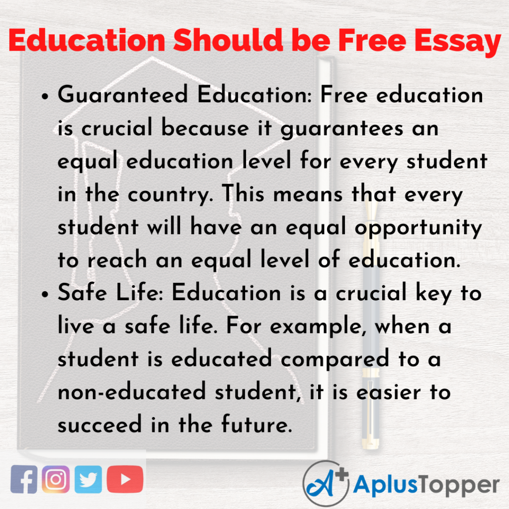 write essay on education should be free