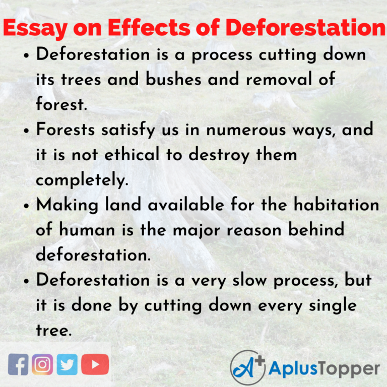 deforestation malayalam essay