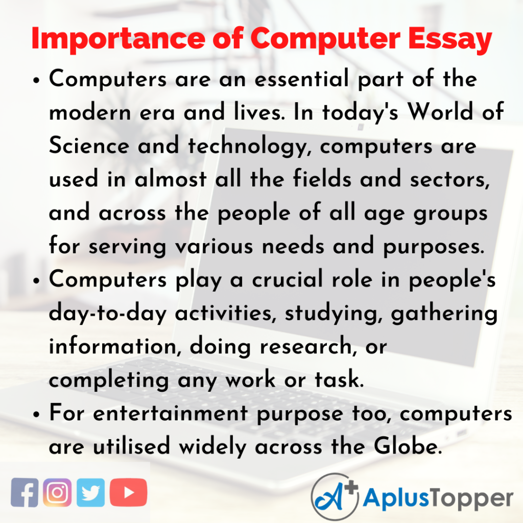 essay on computer in hindi for class 3
