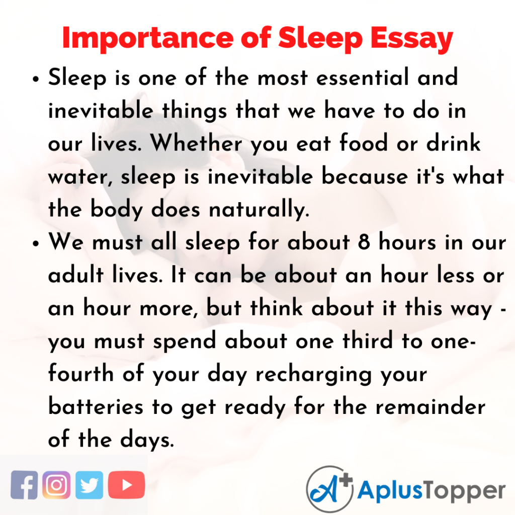 essay about sleeping