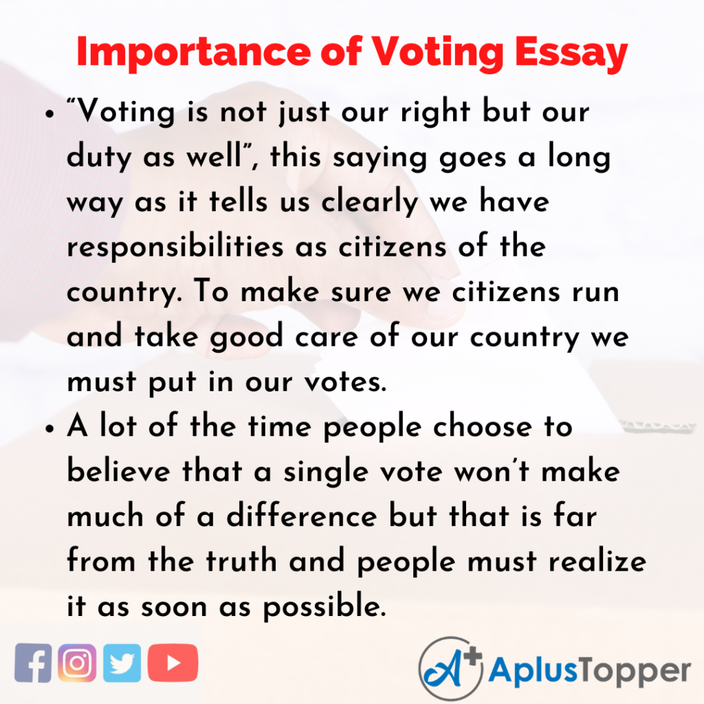 why is voting important essay