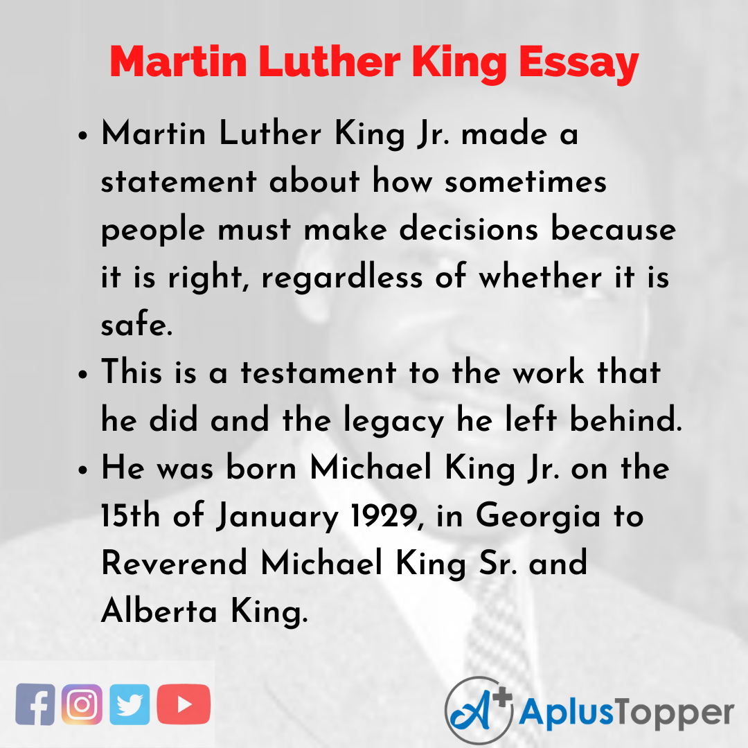 how did martin luther king changed the world essay