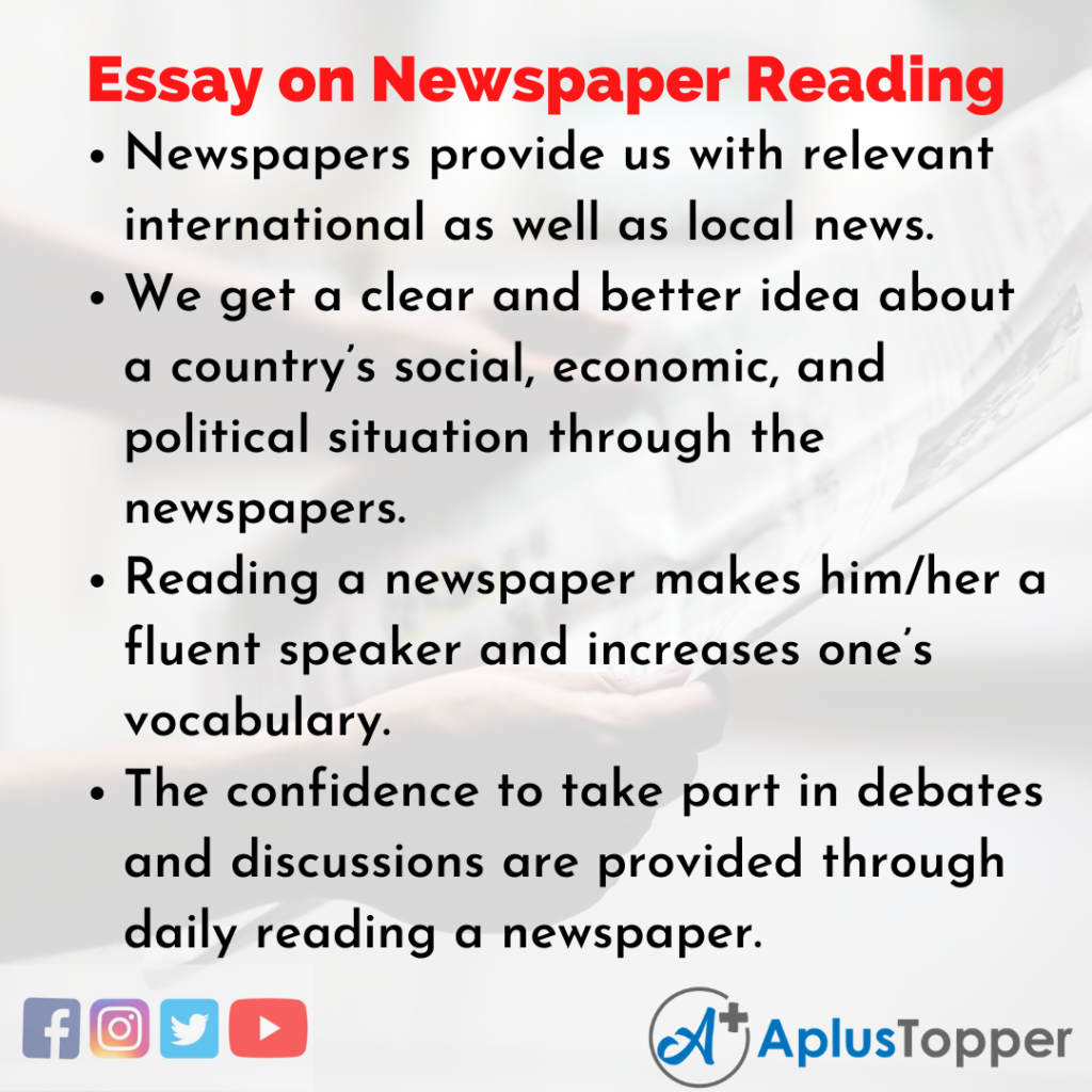 write an essay on newspaper in about 150 words