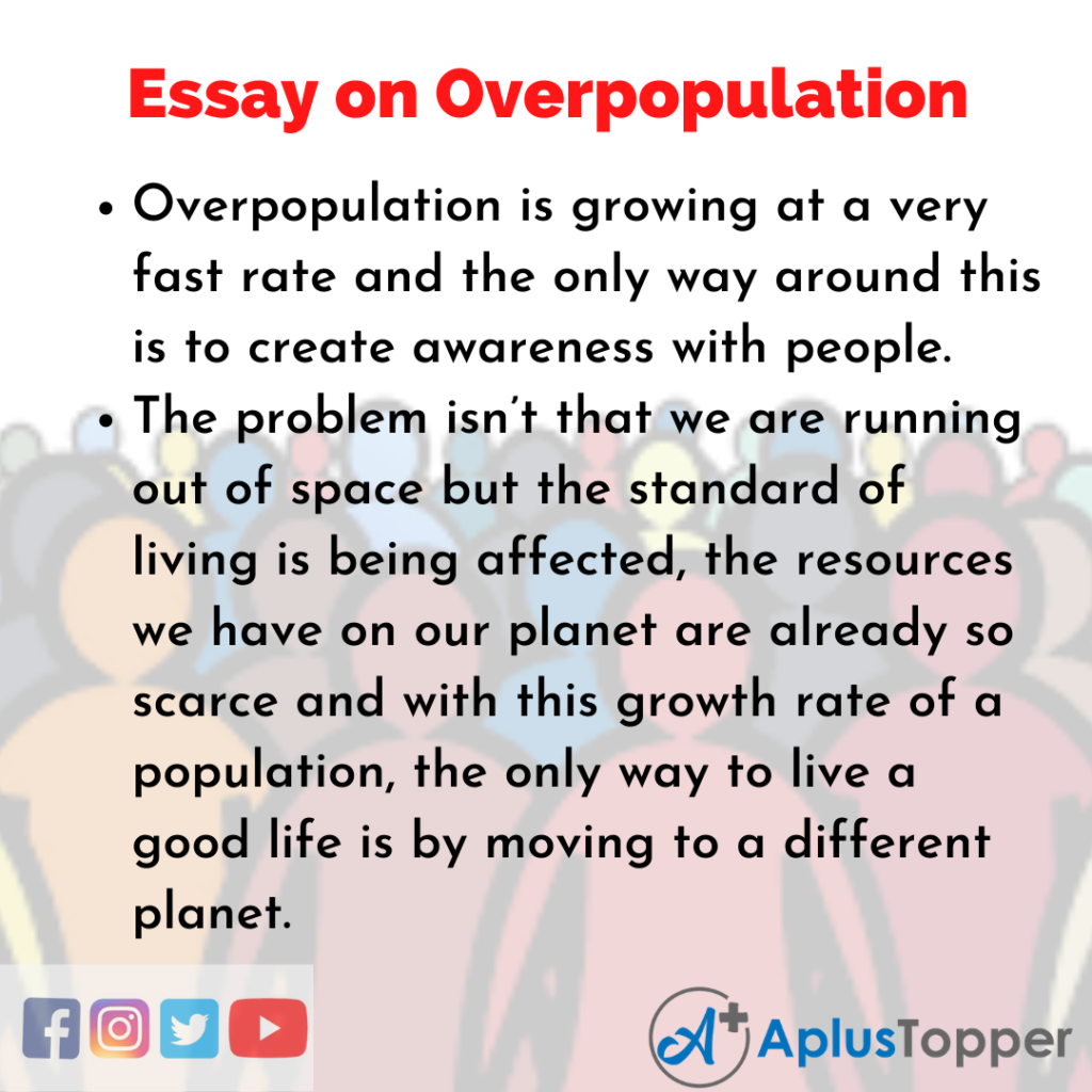 overpopulation essay 250 words in english