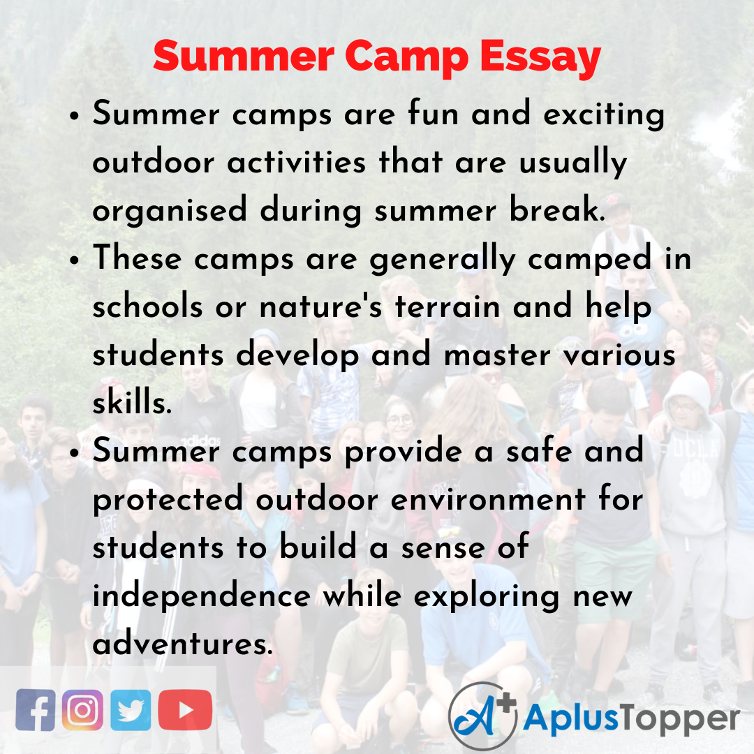 essay for summer camp