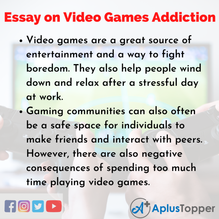 game addiction short essay
