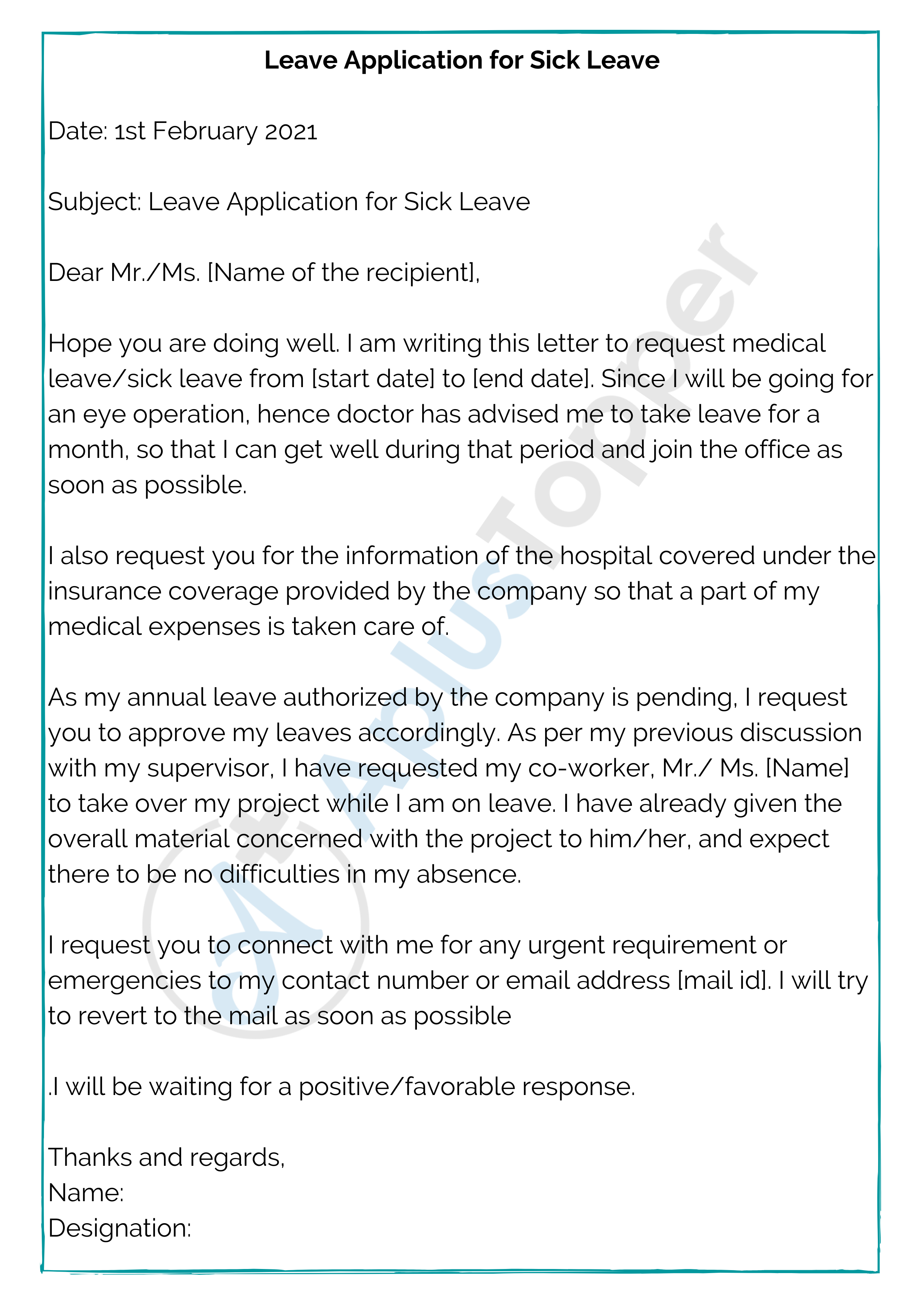 annual leave request letter nhs