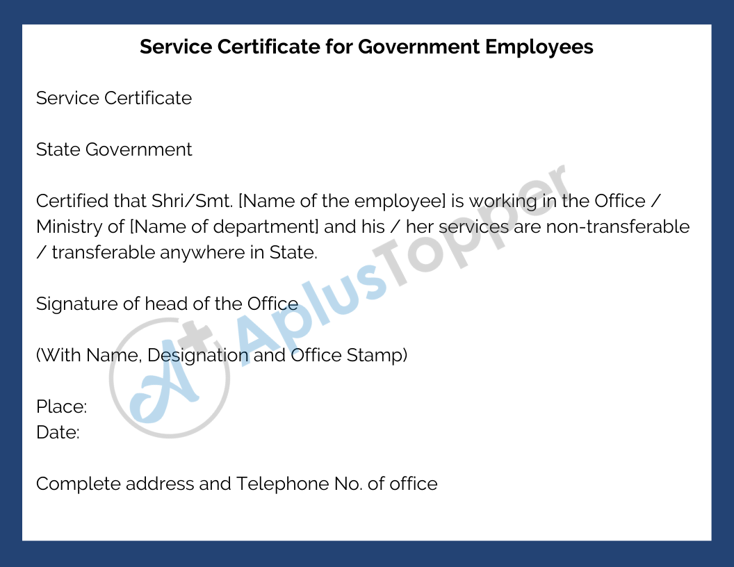 Service Certificate  Service Certificate Format for Employees and Throughout Employee Certificate Of Service Template
