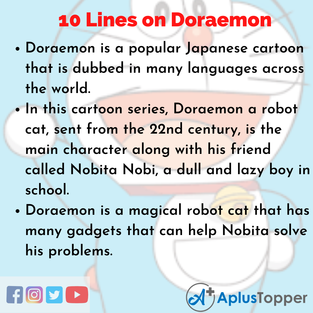 10 Lines on Doraemon for Students and Children in English - A Plus Topper
