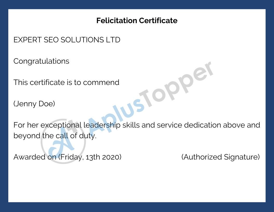 Felicitation Certificate Background