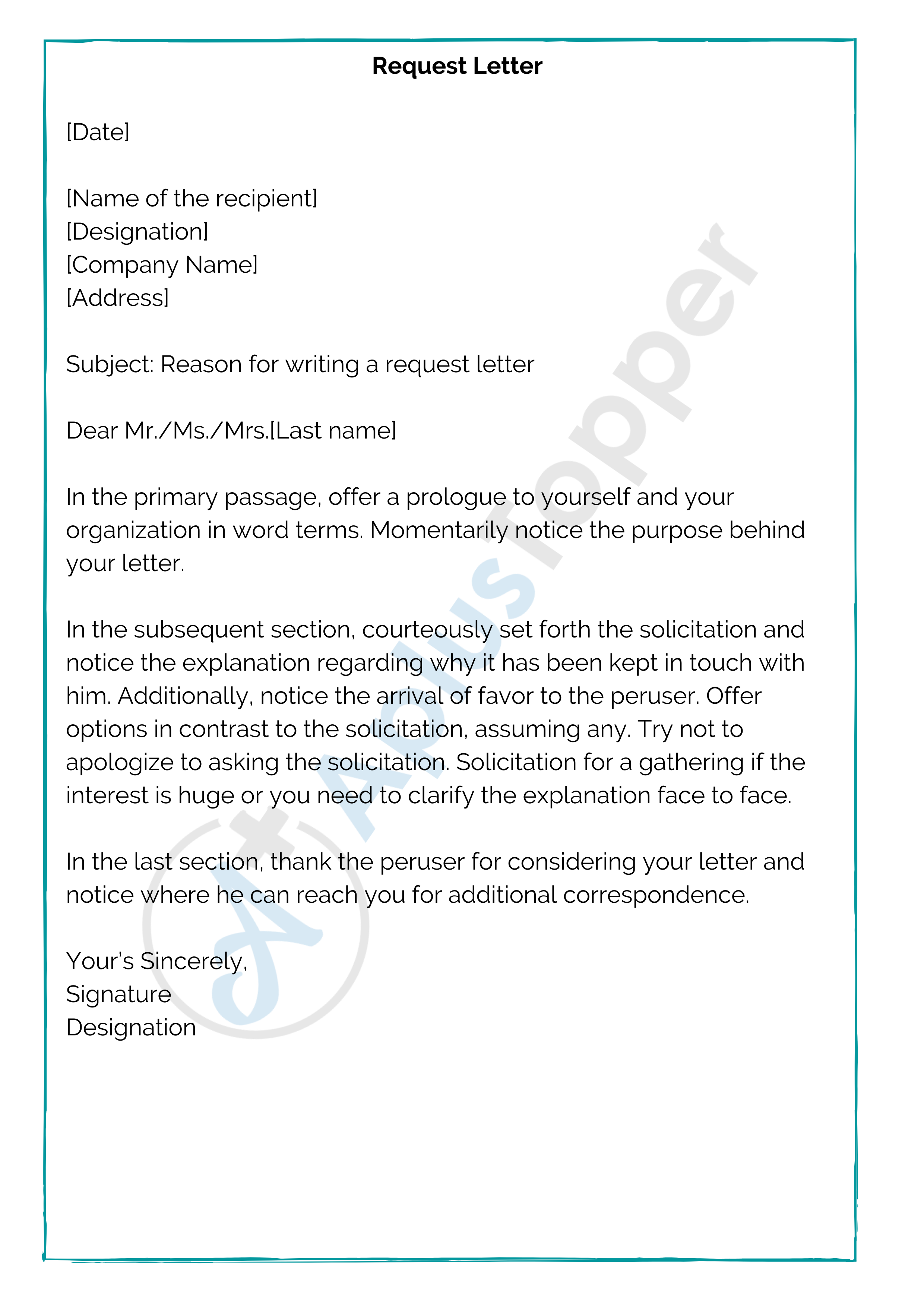 Requisition Letter Format