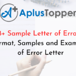 Sample Letter of Error