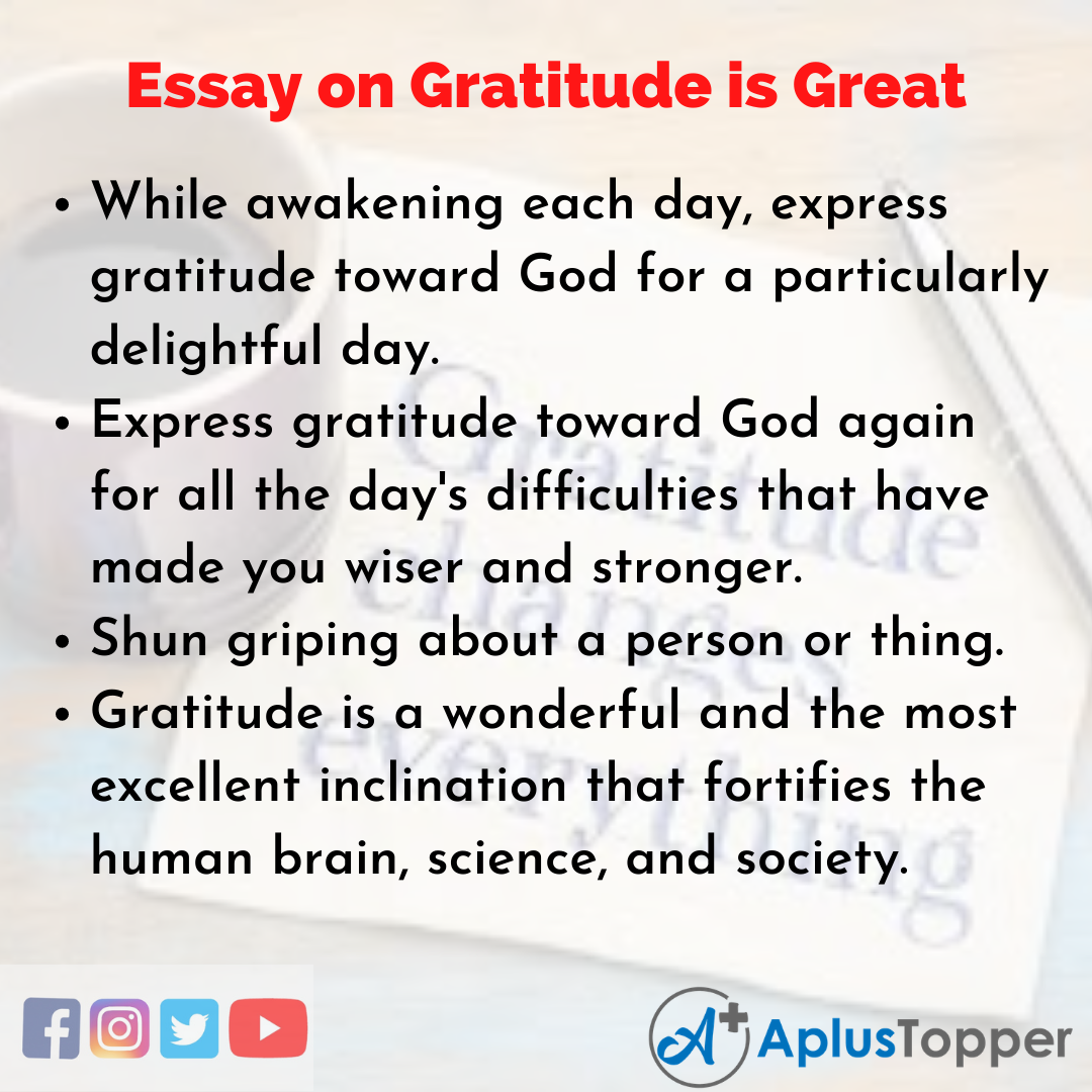 Short Essay on Gratitude is Great