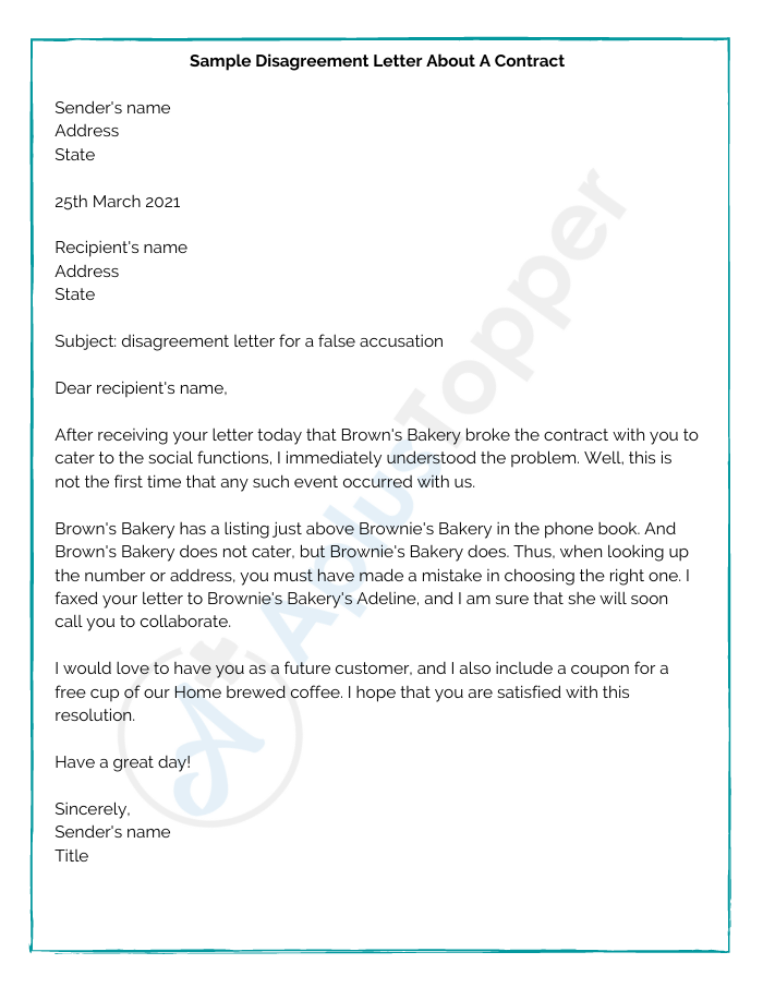 Sample letter responding to false allegations