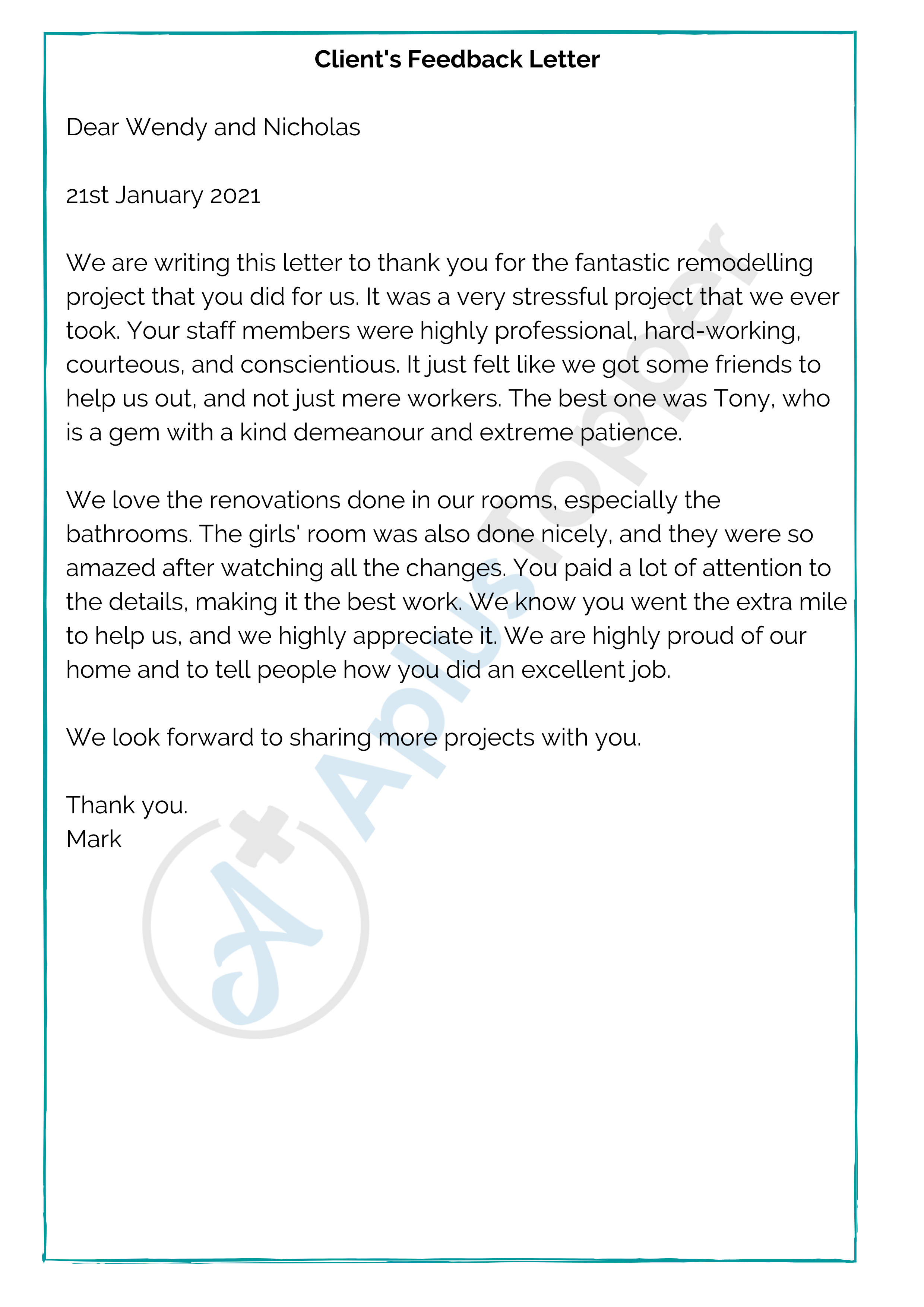 20 Sample Feedback Letters  Format, Examples and How To Write
