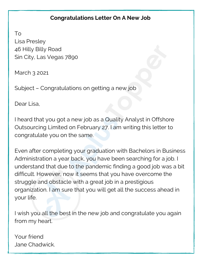 11 Sample Congratulation Letters Format Examples And How To Zohal