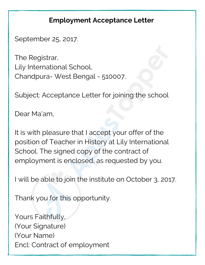 acceptance email sample