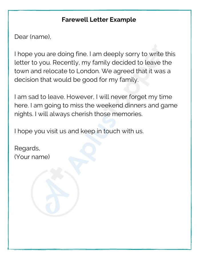 12 Sample Farewell Letters Format Examples And How To Write A Plus Topper