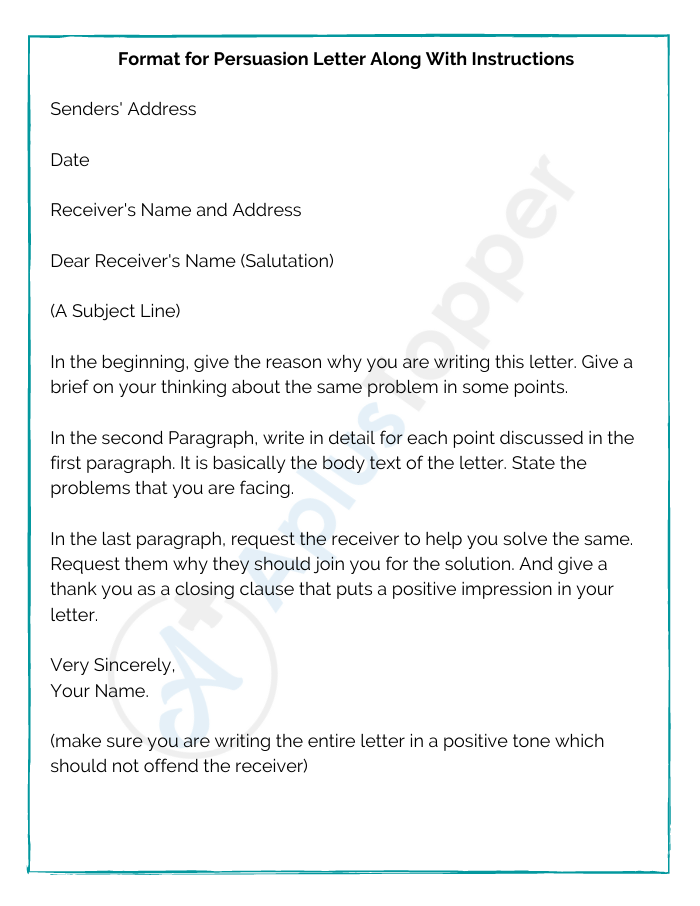 when writing a persuasive claim letter you should