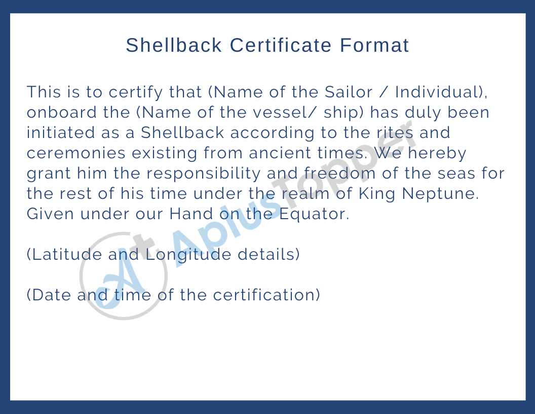 Shellback Certificate Format