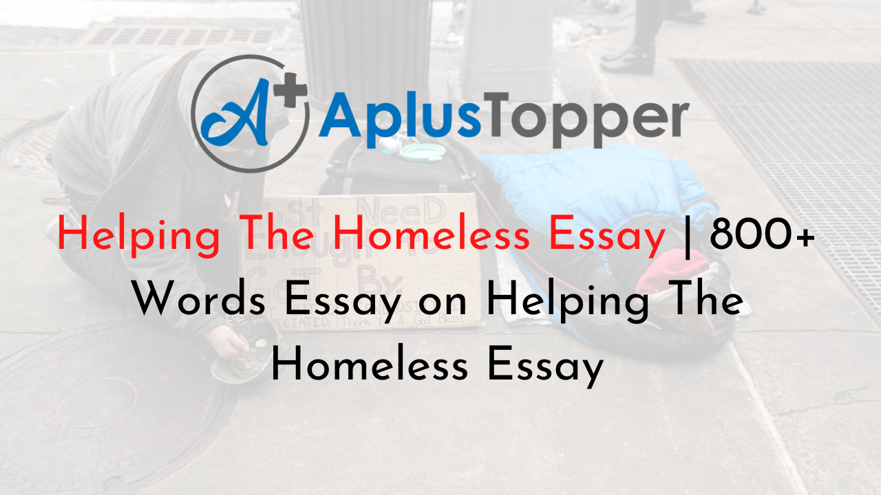 should the government help the homeless essay